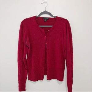 Harold's Silk Cardigan in Red
